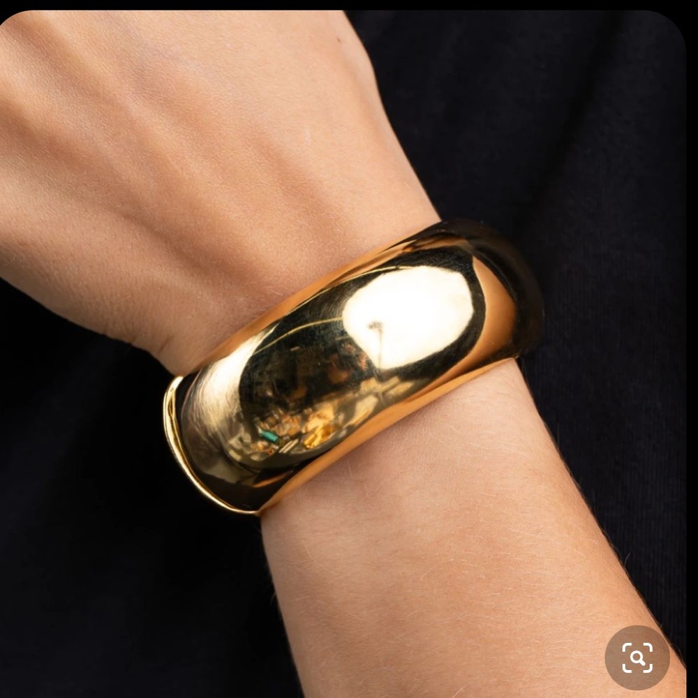 Kenneth Jay Lane Polished Gold Domed Metal Bracelet